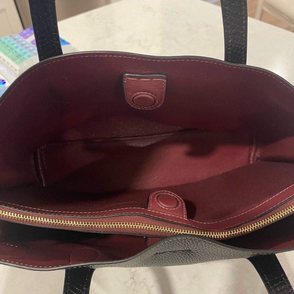 Coach Hanna Carryall Satchel Crossbody Snake-embossed with black pebbled leather - Picture 12 of 14